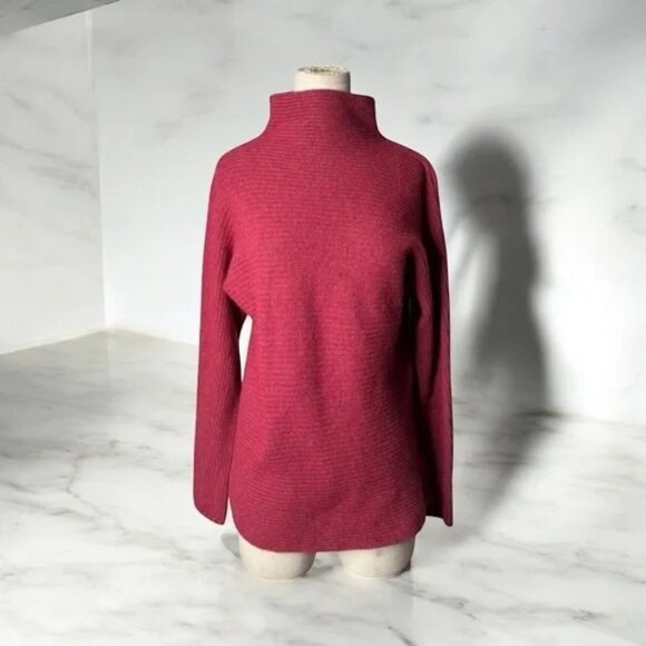 Benedetta B sweater Womens L red turtle neck 3587 Merino Wool Blend - Picture 1 of 5